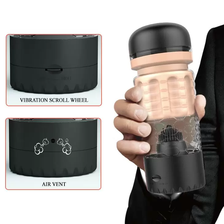 Реалистичный мастурбатор в форме вагины с вибрацией Pretty Love Emily, 1 режим, черный