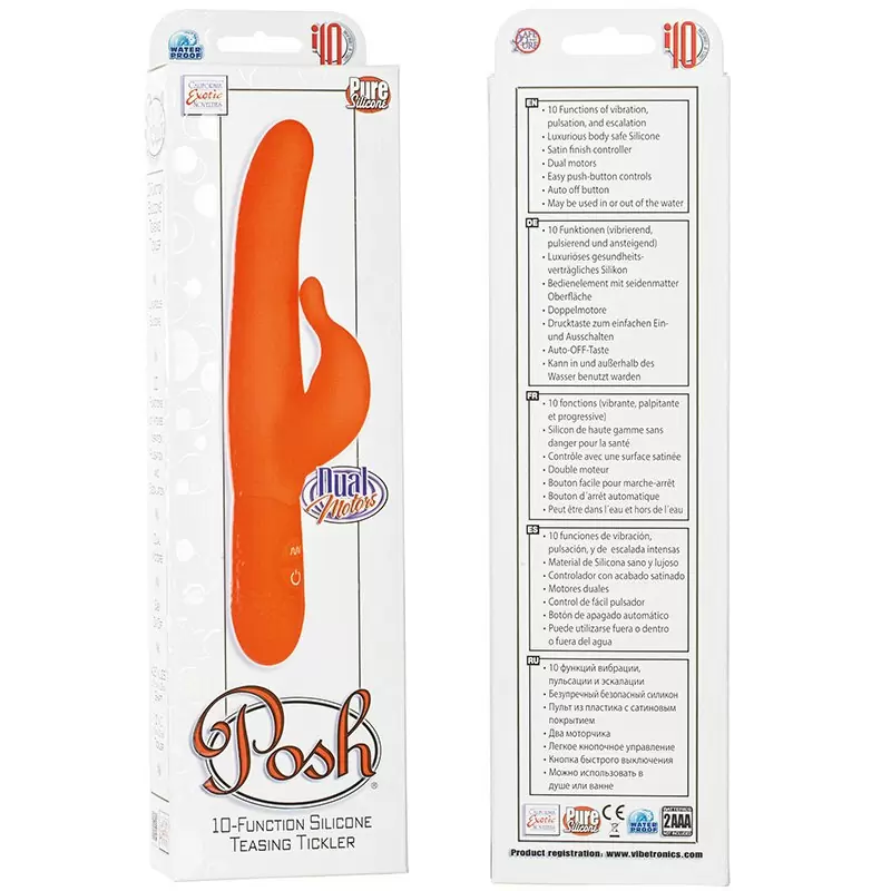 Вибромассажер 10-Function Teasing Tickler – оранжевый	