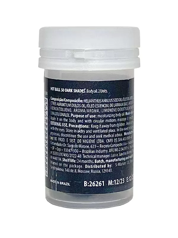 Лубрикант в виде двух шариков Hot Flowers 50 Tons Escuros с разогревающим эффектом, масляная основа, 6 грамм