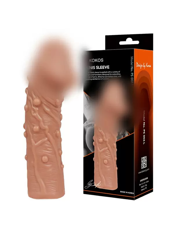 Реалистичная насадка на пенис с пупырышками, Kokos, размер L