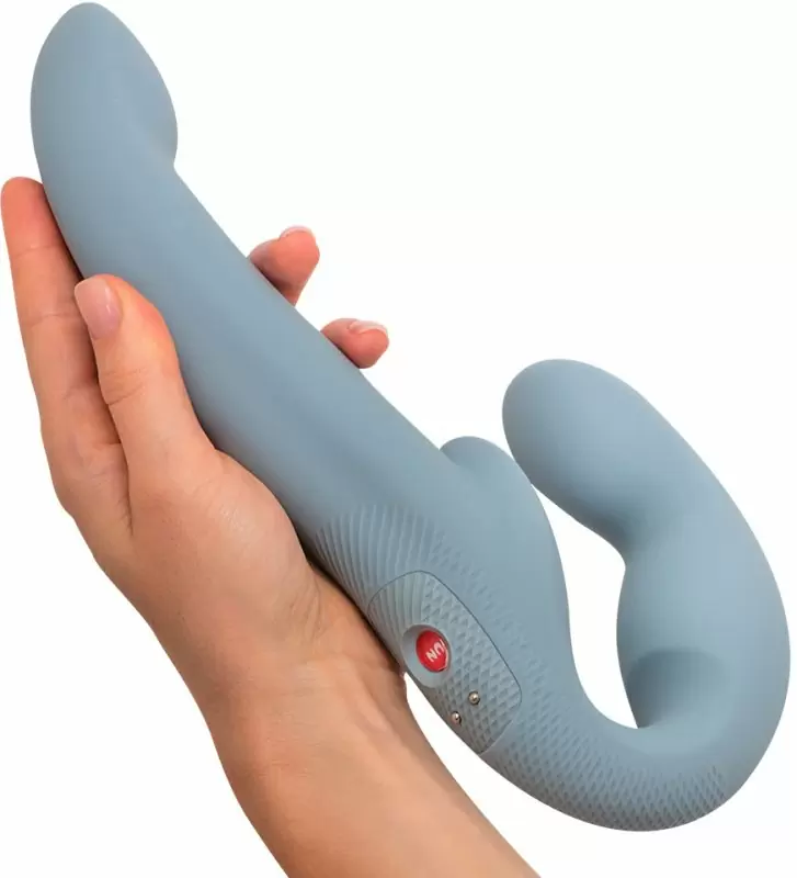 Анатомический страпон Fun Factory SHARE VIBE PRO, безремневой, 3 скорости, серый