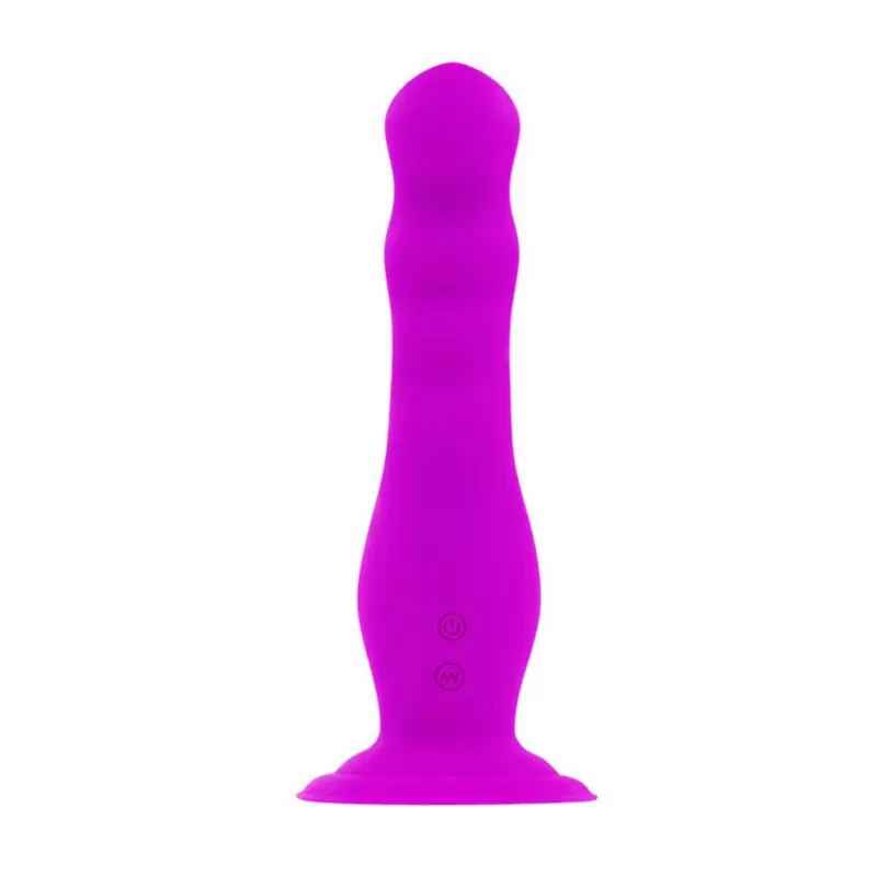 Перезаряжаемый анально-вагинальный вибромассажер Moving на присоске – пурпурный