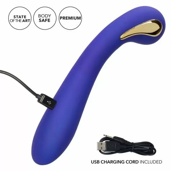 Изогнутый вибратор Impulse Estim Petite G Wand, 7 режимов, 19 см, силикон, синий