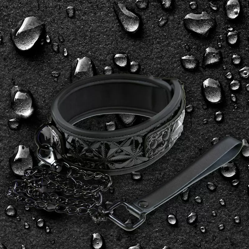 Ошейник с цепью-поводком Sinful Collar – черный