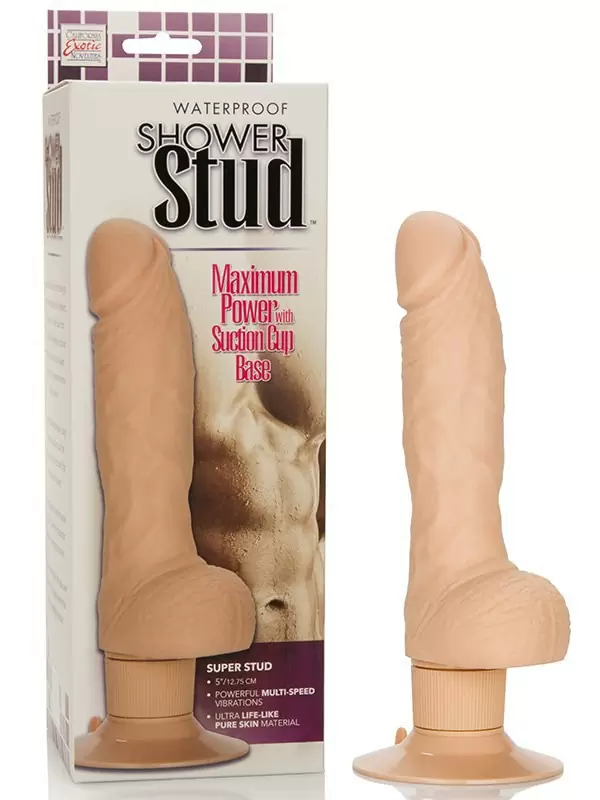 Фаллоимитатор на присоске Super Stud с вибрацией – телесный
