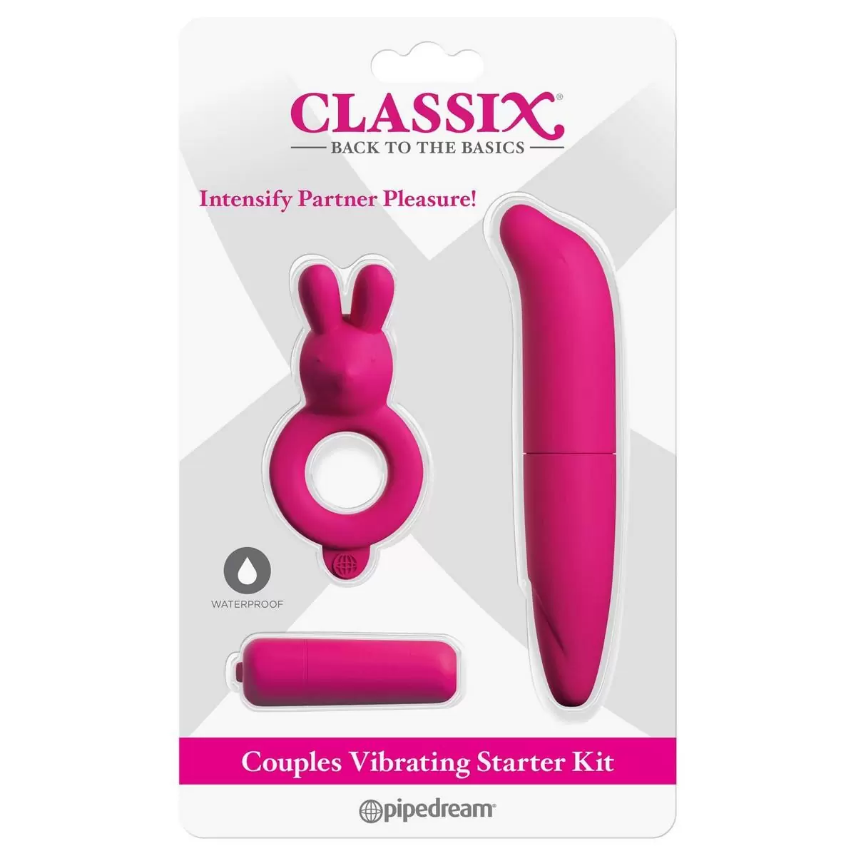 Набор секс-игрушек Classix Couples Starter Kit, бренд Pipedream: вибропуля, стимулятор зоны G, кольцо