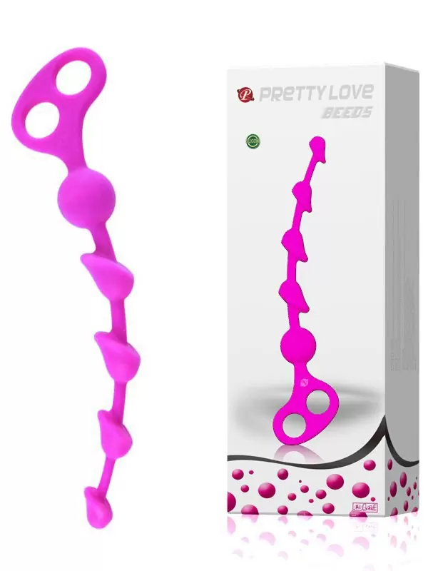 Анальная цепочка Beeds из лепестков со стимулирующим шариком – розовый