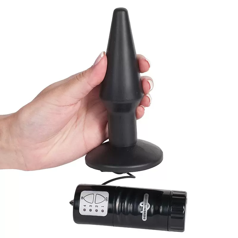 Анальная пробка Pure Butt Plug Medium c вибрацией – черная