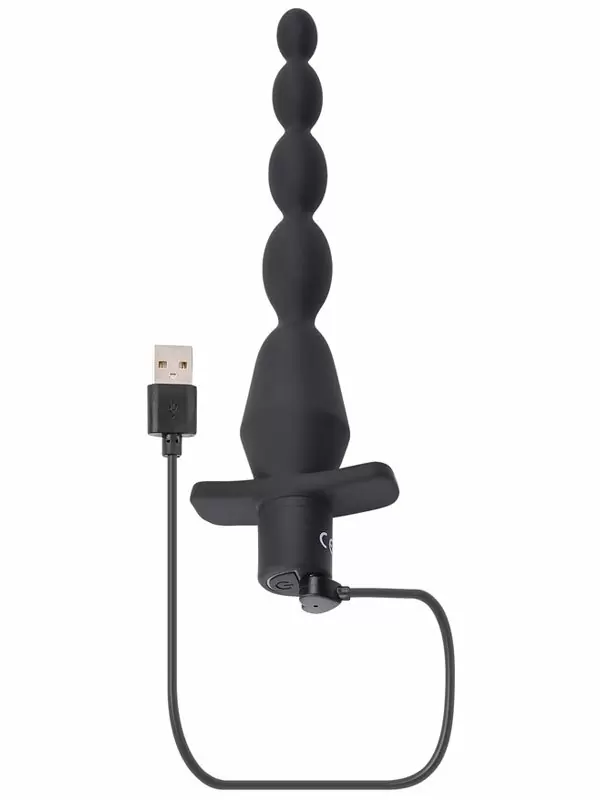 Анальная елочка Evolved, с вибрацией, 10 режимов, черная 