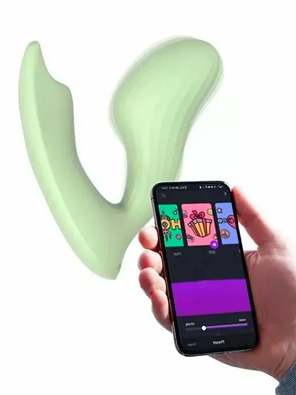 Интерактивный вибратор Magic Motion Umi, 9,5 см, силикон, зеленый