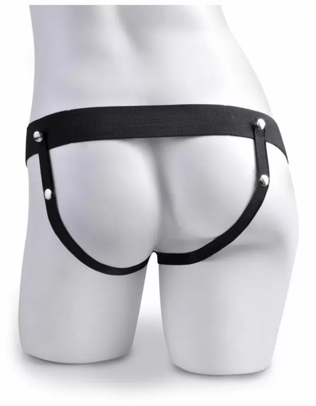 Реалистичный страпон с функцией эякуляции Fetish Fantasy 7.5 Hollow Squirting Strap-On with Balls Flesh: 19 см