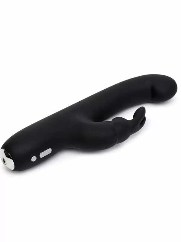 Изогнутый вибратор-кролик Happy Rabbit Slimline G-Spot, 15 режимов, 24,1 см, черный