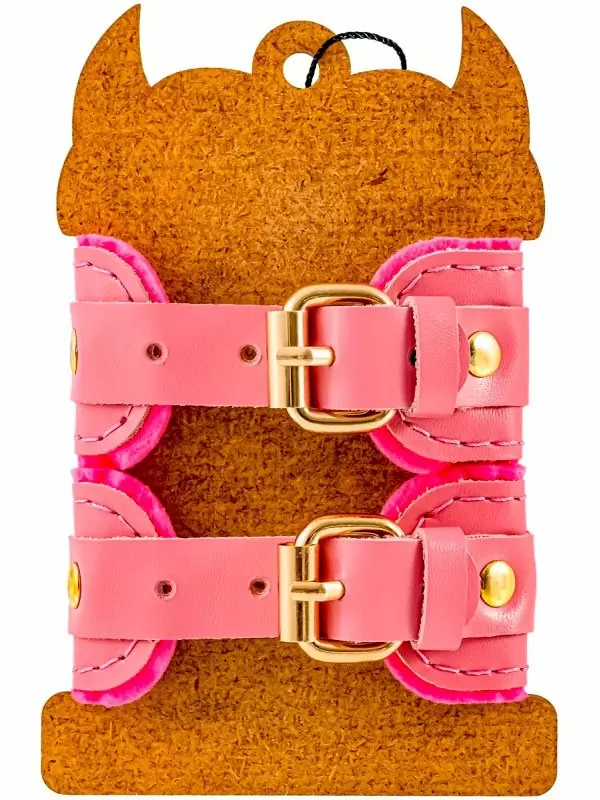 Миниатюрные наручники Pecado BDSM «МИНИ», двуслойные, натуральная кожа, розовые