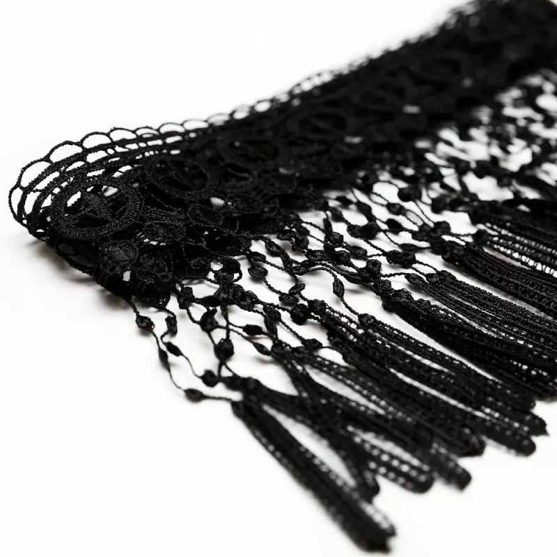 Черное кружевное колье на тело ручной работы Dolce Piccante Сarnevale - S