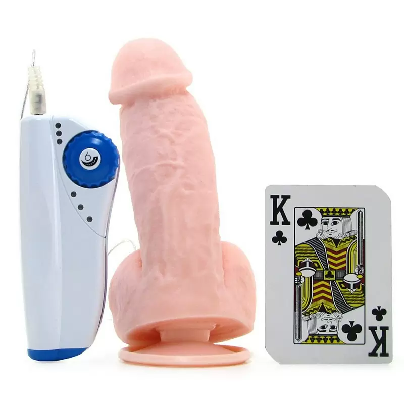 Вибрирующий фаллос с мошонкой The Nerd – телесный