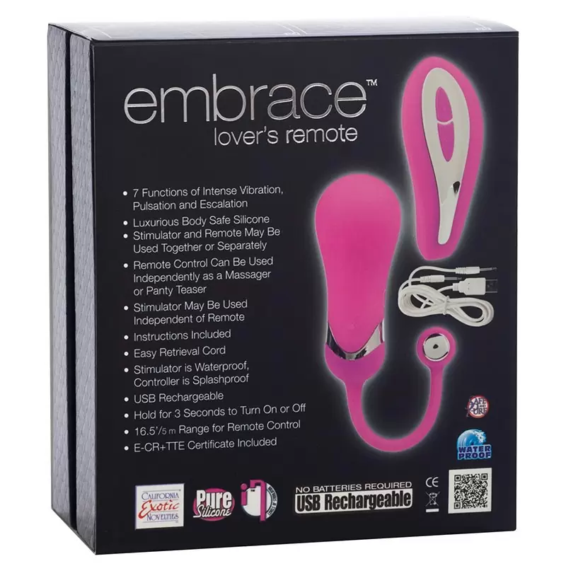 Вибро-яйцо на дистанционном управлении Embrace Lover’s Remote – розовое