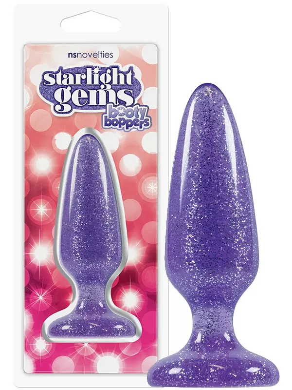 Анальная пробка Starlight Gems - Booty Boppers средняя – фиолетовая