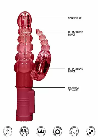 Вибратор кролик Rotating Bubbles - Red