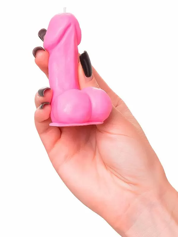 Оригинальная свеча Pecado BDSM «Пенис средний», 8,5 см, розовая