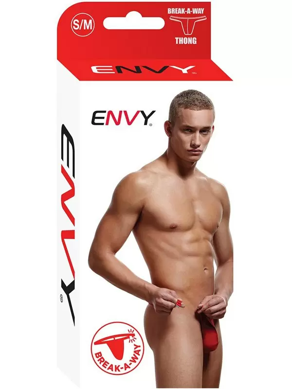 Красные тонги с застежками, трусы мужские - S/M