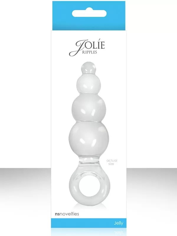 Анальная пробка с кольцом Jolie Ripples Medium – прозрачная