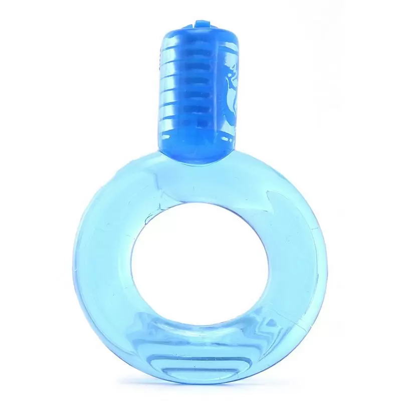 Упругое виброкольцо на пенис Screaming O - Go Vibe Ring одноразовое – синий