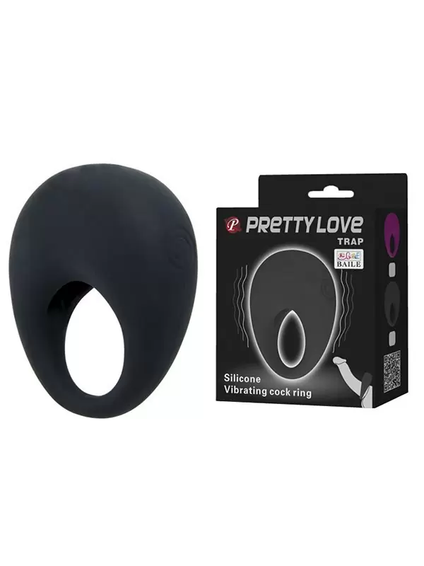Эрекционное виброкольцо Trap – черный