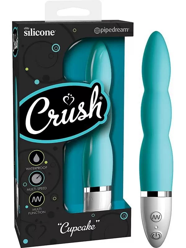 Водонепроницаемый вибромассажер Cupcake рельефный – голубой
