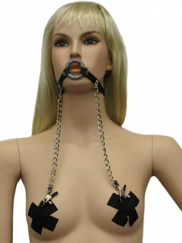 Кляп с зажимами для сосков Fetish Fantasy