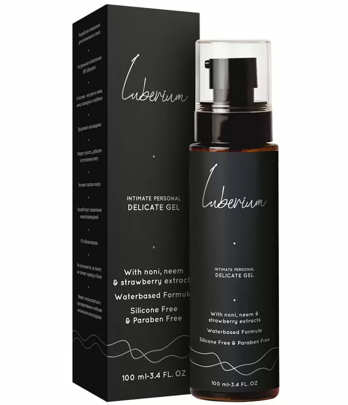 Бережный интимный гель Luberium Delicate Waterbased, с экстрактами нони, нима и клубники, 100 мл