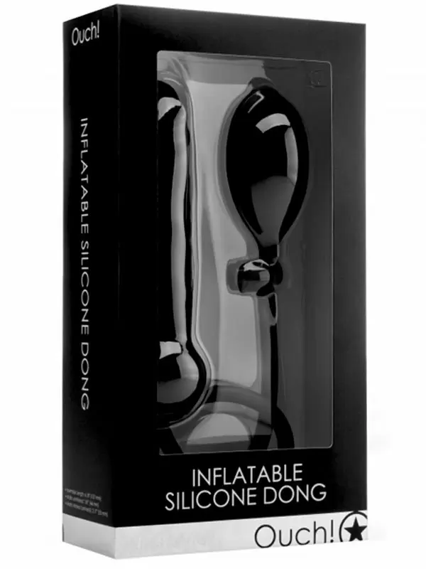 Реалистичный фаллоимитатор Shots toys Inflatable Silicone Dong, с грушей, 15,7 см