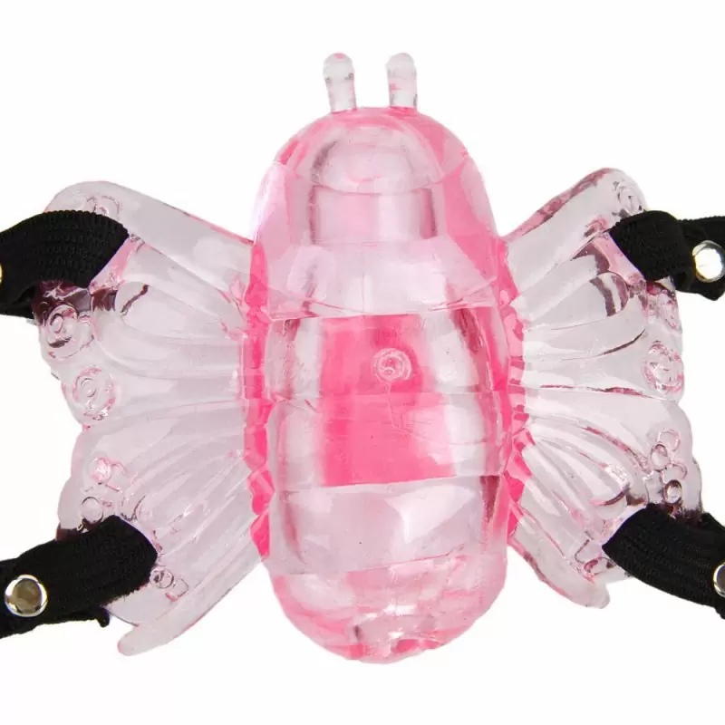 Вибростимулятор клитора на ремешках с беспроводным пультом управления Butterfly – фиолетовый