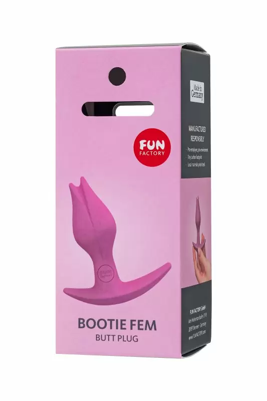 Эргономичная анальная пробка Fun Factory Analplug Bootie FEM, для ношения, силикон, розовая
