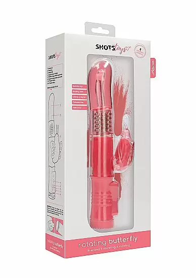 ВИБРАТОР КРОЛИК ROTATING BUTTERFLY - розовый