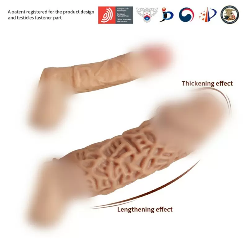 Насадка на фаллос с рельефными складочками размер M, Cock Sleeves