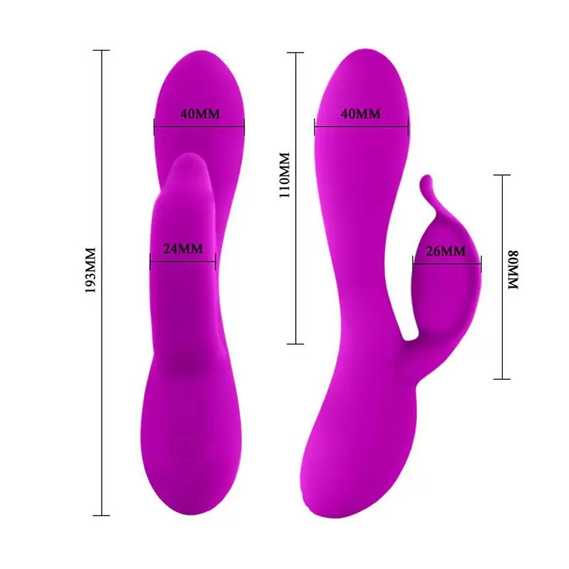 Перезаряжаемый вибратор Philip с клиторальным стимулятором-лепестком – пурпурный