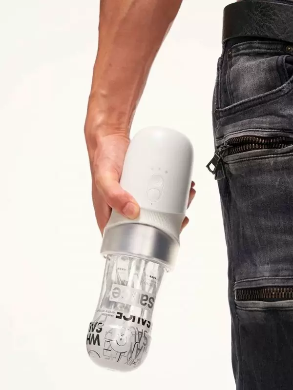 Автоматический мастурбатор Extra Sauce с функциями всасывания и вращения, 27,5 см, белый