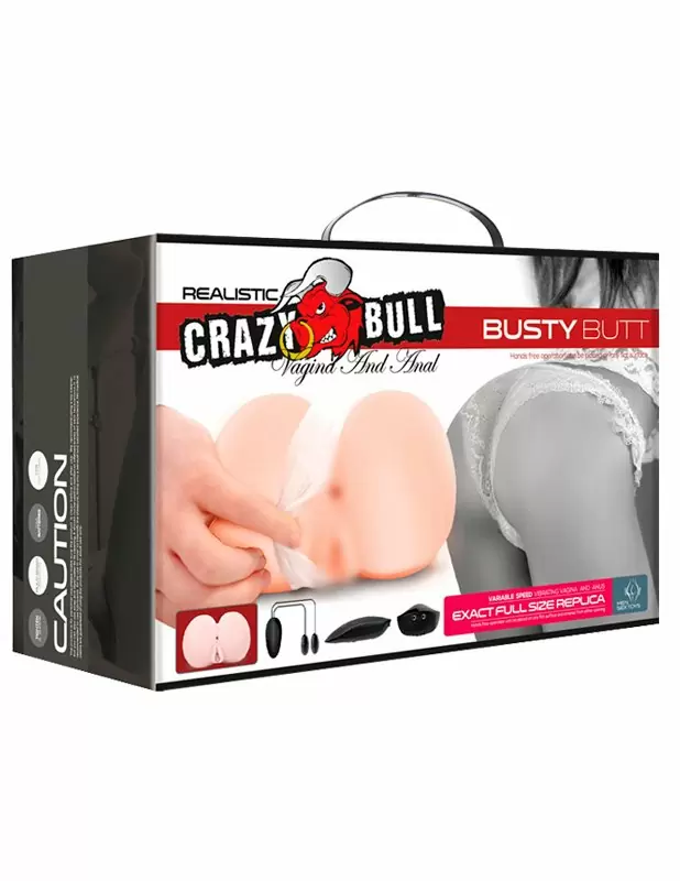 Реалистичный мастурбатор Baile Crazy Bull Busty Butt, вагина-анус, 16,6 см, 5 скоростей, телесный
