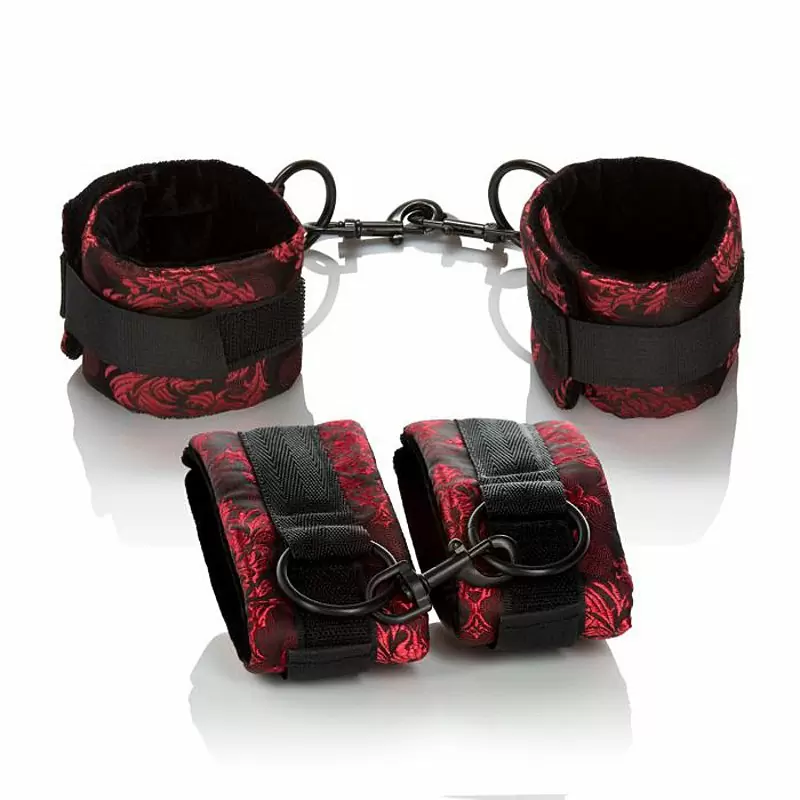 Набор универсальных наручников Scandal Universal Cuff Set – черный с красным