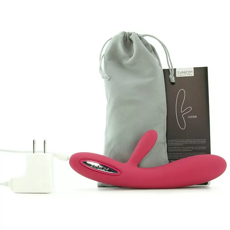 Вибромассажер Lester с функцией подогрева, интеллектуальный режим – винно красный