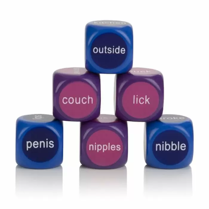 Набор из 6 игральных кубиков для взрослых Calexotics Hot & Spicy Party Dice – розовый, фиолетовый