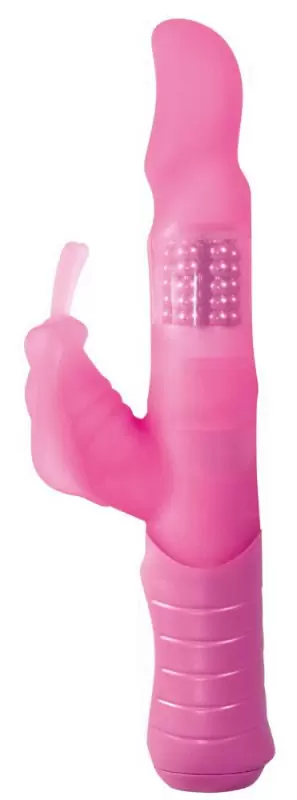 Вибратор двойного действия с ротацией Smile Fancy Pearl - розовый