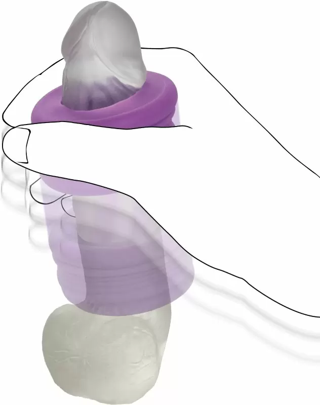 Эрекционное кольцо-бампер SLOP TOP DIRTY LUV, диаметр 2,5 см, силикон, светящийся, фиолетовый
