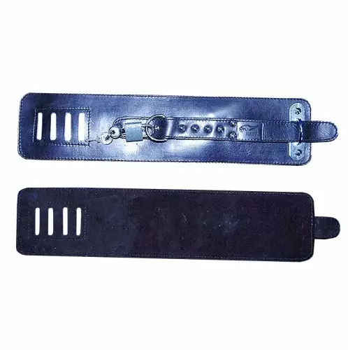 Черные кожаные наножники (подшитые), Бистли Аксессориз