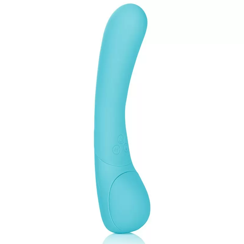 Изогнутый вибратор Impress Wand, 20,3 см, 12 режимов, силикон, голубой