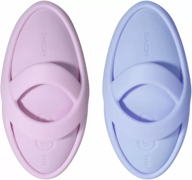 Мини-вибратор на пальцы Svakom Echo 2 с функцией нагрева, 5 режимов, 5 скоростей, дистанционное управление, функция блокировки, голубой