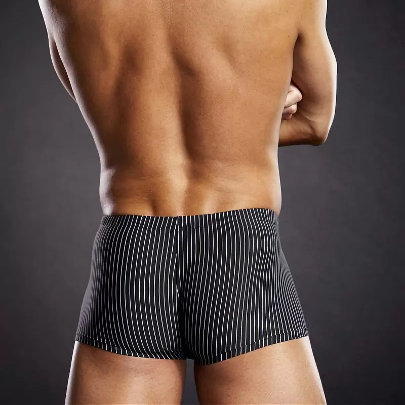 Транк-боксеры BlueLine из микрофибры в черно-белую полоску – S/M 