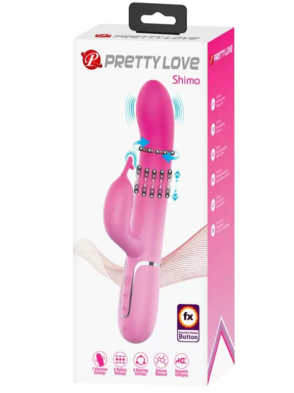 Вибратор-кролик Baile Shima, двойной мотор, 7 режимов