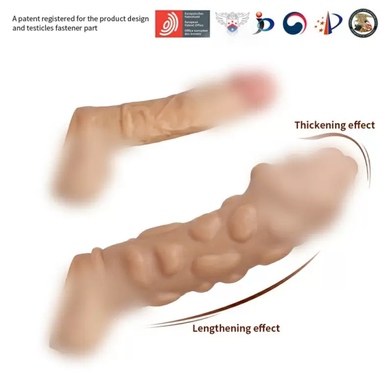 Реалистичная насадка на пенис с бугорками, Kokos, размер L