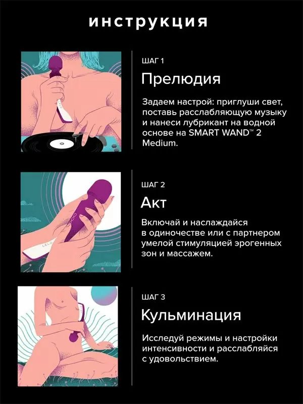 Мощный вибратор Lelo Smart Wand 2 Medium, 10 режимов, 21 см, силикон